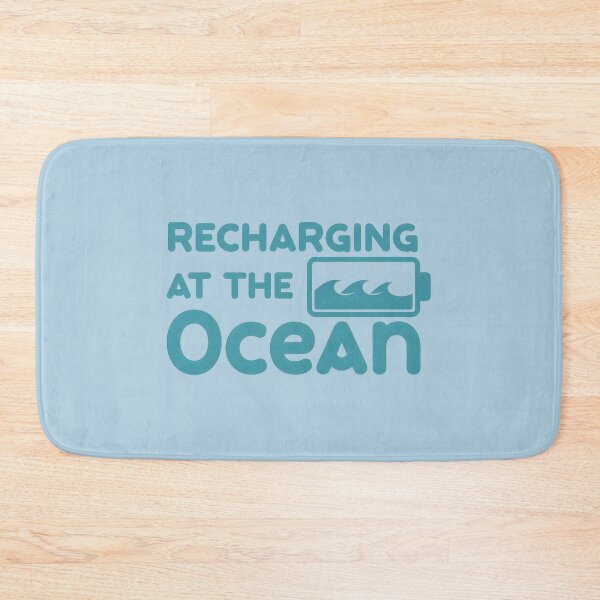 Item preview, Recharging at the Ocean – Coastal Wellness Typography Design designed and sold by Sea Gem.