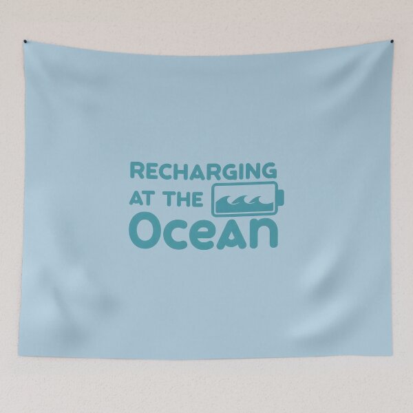 Item preview, Recharging at the Ocean – Coastal Wellness Typography Design designed and sold by Sea Gem.