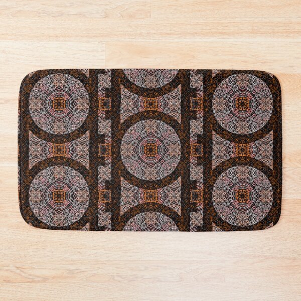 Item preview, Amber Mosaic Mandala: Obsidian Sunstone Kaleidoscope or Rustic Geometric Symmetry designed and sold by mackyartsstudio.