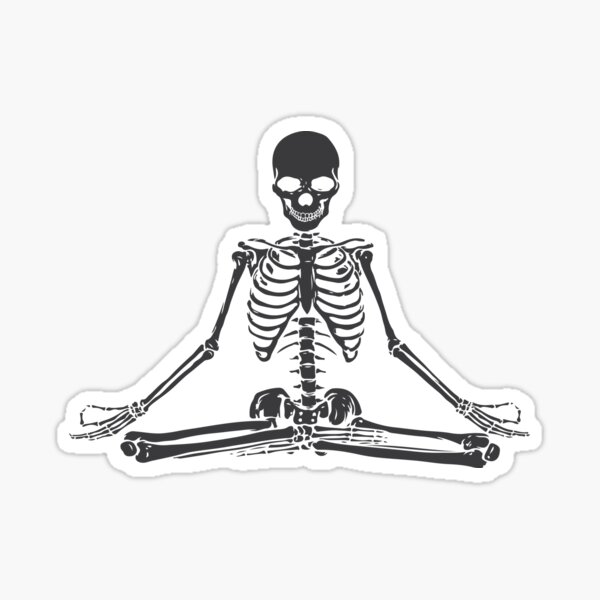  esqueleto haciendo yoga Pegatina