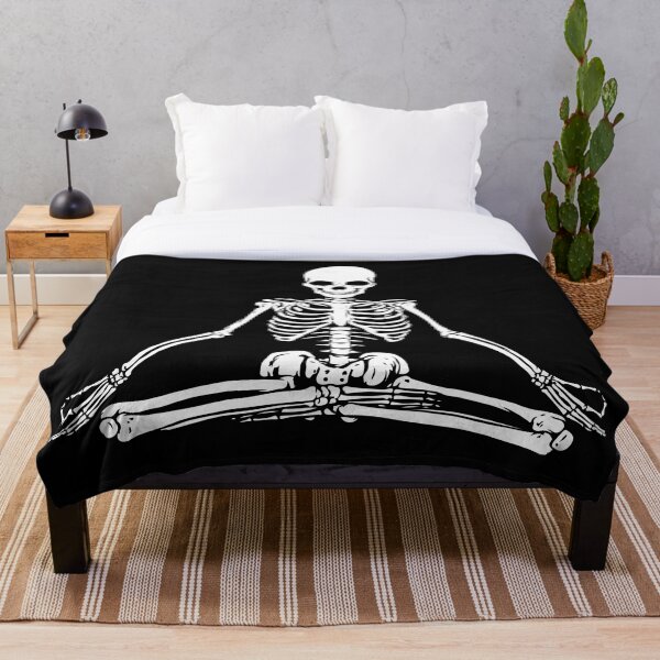 Meditating Skeleton Throw Blanket