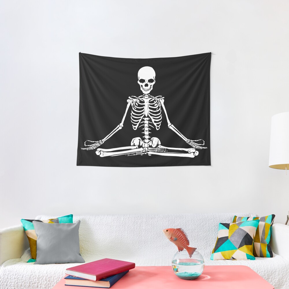 "Meditating Skeleton" Tapestry by shaylikipnis Redbubble