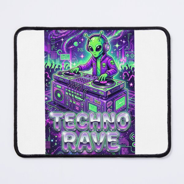 Item preview, Pixel Art Alien DJ Techno Rave - Retro Galaxy Music Poster designed and sold by Style-InkPulse.