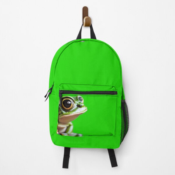 Item preview, Green frog sits on branch of tropical tree. Dumpy frog, green tree frog, papua green tree frog designed and sold by ArtEventET.