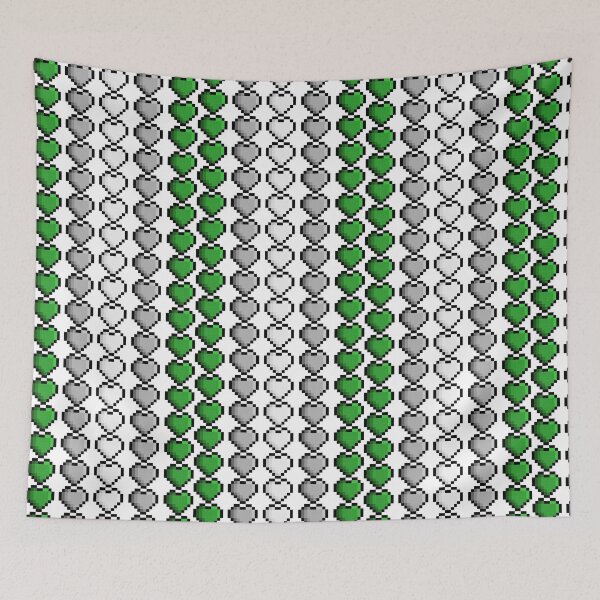 Item preview, Pixel Greyromantic Pride Flag Hearts designed and sold by HarveyHandcraftsandDesigns.