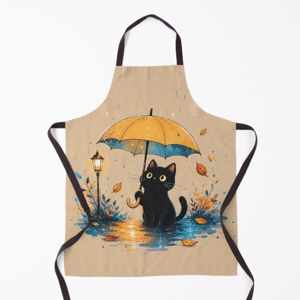 Item preview, Midnight Cat Under Umbrella | Cozy Autumn Rain Aesthetic Tote Bag Design designed and sold by ArtoryNest.