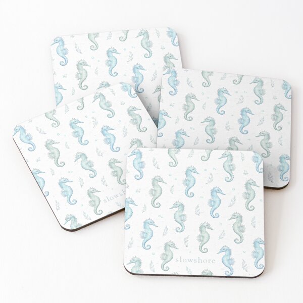 Item preview, Watercolor Seahorse Pattern | Coastal Ocean Aesthetic | Cute Sea Life Illustration | Beach House Decor | Nautical Nursery Art designed and sold by TheSlowShore.