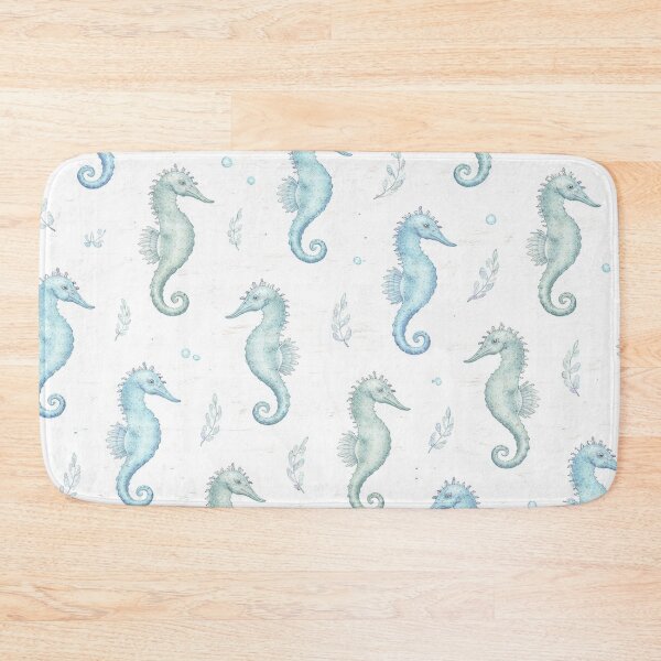 Item preview, Watercolor Seahorse Pattern | Coastal Ocean Aesthetic | Cute Sea Life Illustration | Beach House Decor | Nautical Nursery Art designed and sold by TheSlowShore.