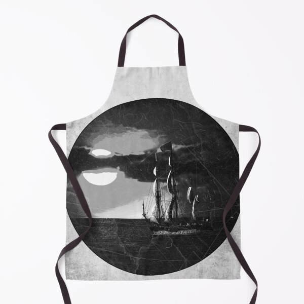 Item preview, Tall Ship Moonlit Night Sea Etched Illustration designed and sold by Ghoul Enterprises.