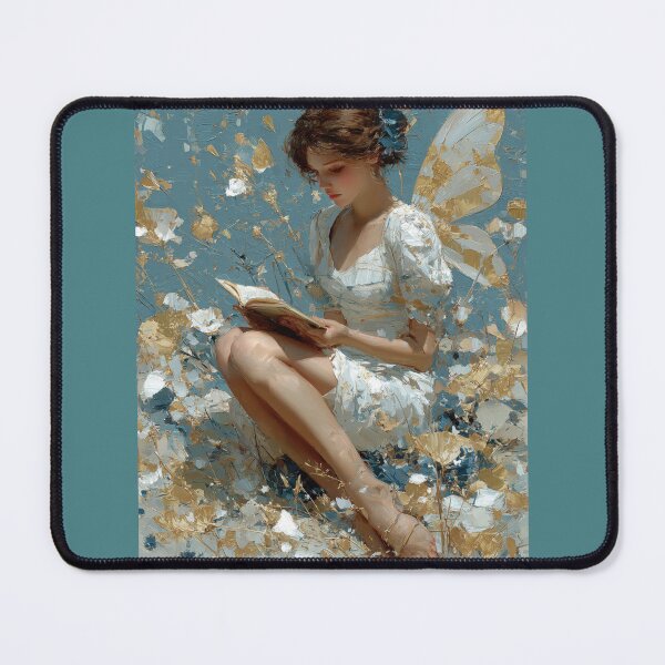 Item preview, Vintage Ethereal Fairy Reading in Golden Garden designed and sold by colorful-white.