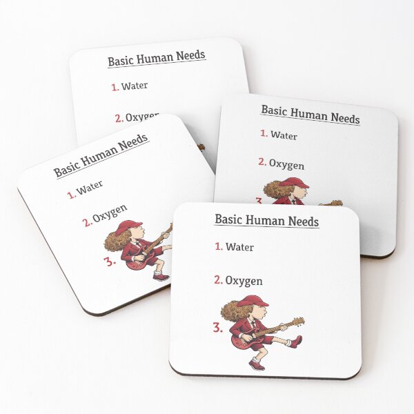 Item preview, Basic Human Needs Rock Guitar Funny Tee designed and sold by Fanverse Merchandise.