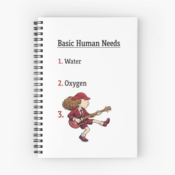 Item preview, Basic Human Needs Rock Guitar Funny Tee designed and sold by Fanverse Merchandise.