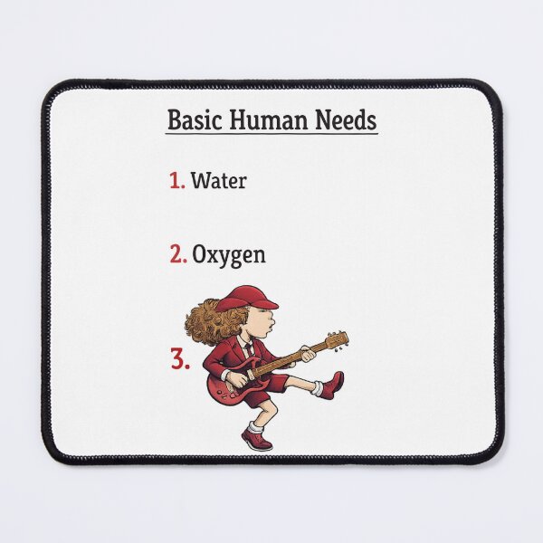 Item preview, Basic Human Needs Rock Guitar Funny Tee designed and sold by Fanverse Merchandise.