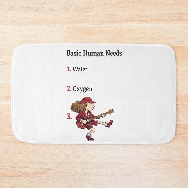 Item preview, Basic Human Needs Rock Guitar Funny Tee designed and sold by Fanverse Merchandise.