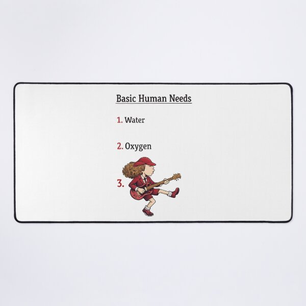 Item preview, Basic Human Needs Rock Guitar Funny Tee designed and sold by Fanverse Merchandise.