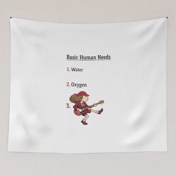 Item preview, Basic Human Needs Rock Guitar Funny Tee designed and sold by Fanverse Merchandise.