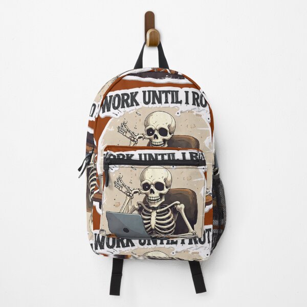 Item preview, Work Until I Rot – Skeleton Office Burnout designed and sold by Ecocrushstudio.