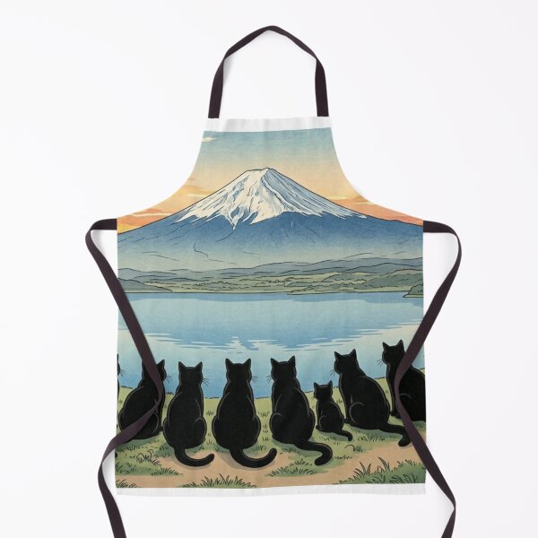 Item preview, Serene Summit: Eleven Black Cats Contemplating Mount Fuji designed and sold by Komatoya.