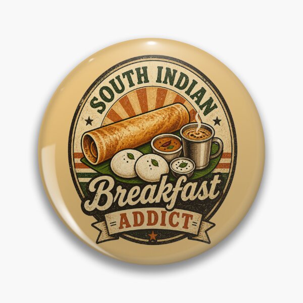 Item preview, South Indian Breakfast Addict – Vintage Dosa Idli Filter Coffee Food Lover Design designed and sold by Globalcitytees.