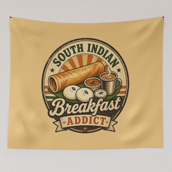 Item preview, South Indian Breakfast Addict – Vintage Dosa Idli Filter Coffee Food Lover Design designed and sold by Globalcitytees.
