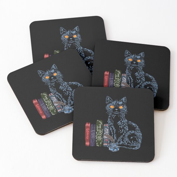 Item preview, A black cat with vintage books designed and sold by pinkyfish1010.