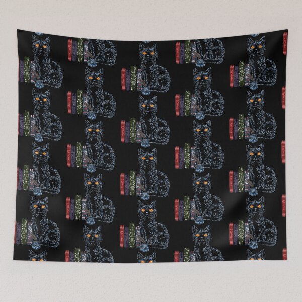 Item preview, A black cat with vintage books designed and sold by pinkyfish1010.
