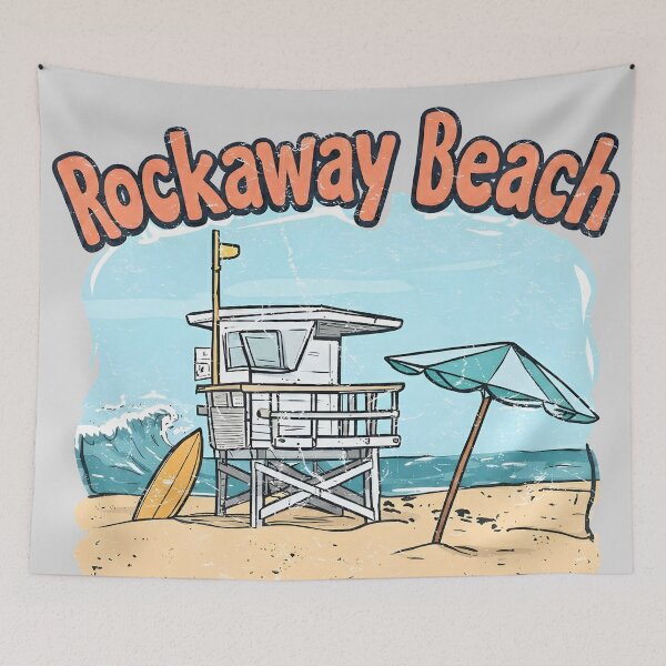 Item preview, Rockaway Beach New York Cute Retro Surfing Pastel Waves designed and sold by HowToCanadian.