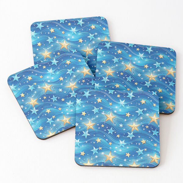 Item preview, Blue Star Pattern – Celestial Seamless Night Sky Design designed and sold by Erik Visnievskij.