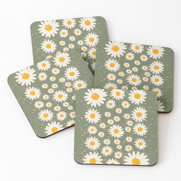 Item preview, Cute Daisy Floral Pattern | Green Aesthetic Flower Poster | Cottagecore Wall Art designed and sold by Fun-to-Print.