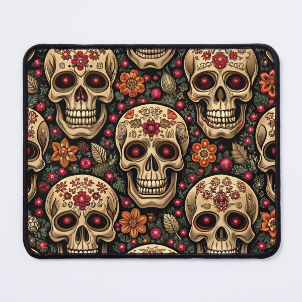 Item preview, Sugar Skull Pattern – Gothic Floral Seamless Halloween Design designed and sold by Erik Visnievskij.