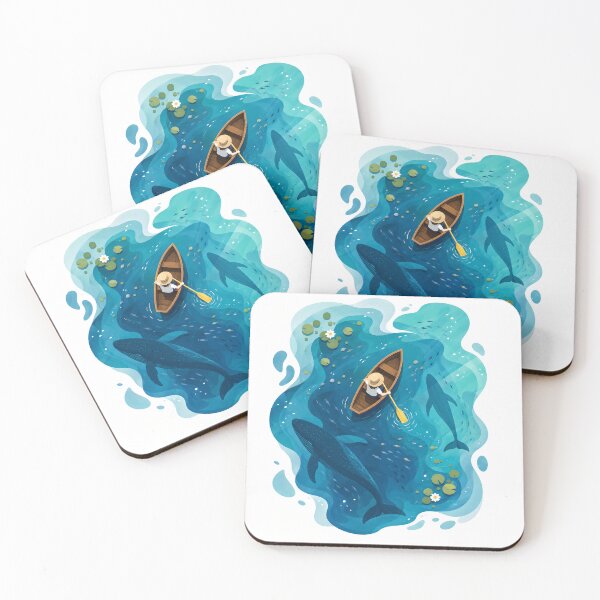 Item preview, Whales and Lilies in Azure Waters designed and sold by Rohan132.