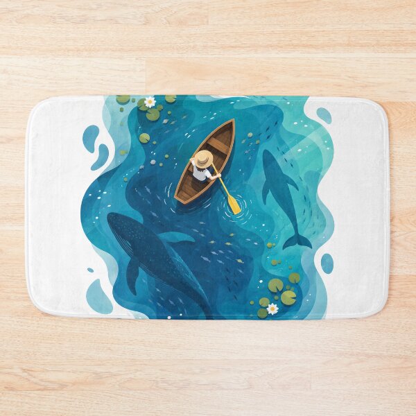 Item preview, Whales and Lilies in Azure Waters designed and sold by Rohan132.