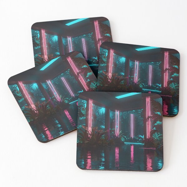 Item preview, Neon Bioluminescent Cyberpunk Jungle Landscape designed and sold by Glitchart66.