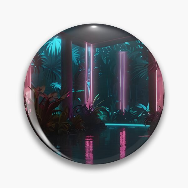 Item preview, Neon Bioluminescent Cyberpunk Jungle Landscape designed and sold by Glitchart66.