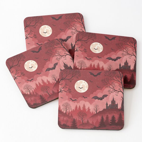 Item preview, Dark Gothic Halloween Pattern – Bats Moon Haunted Castle designed and sold by Erik Visnievskij.