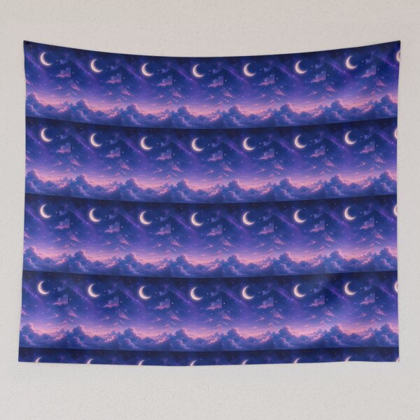 Item preview, Ethereal Crescent Moon Over Dreamy Twilight Clouds designed and sold by KeerthiCuteFind.