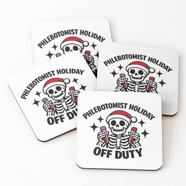Item preview, Funny Skeleton Phlebotomist Holiday Off Duty Cute Medical Tech Christmas Nurse Lab Tech Humor Design designed and sold by ClinicalHubs.