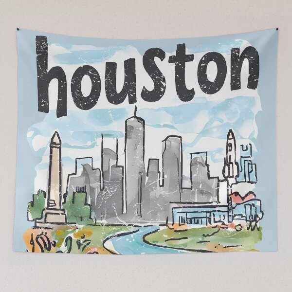 Item preview, Houston Texas Cute Skyline Colorful Cityscape Space Center designed and sold by HowToCanadian.