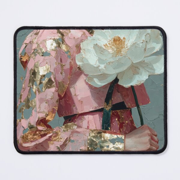 Item preview, Elegant Hanbok Girl with Golden Peony Blossom designed and sold by colorful-white.