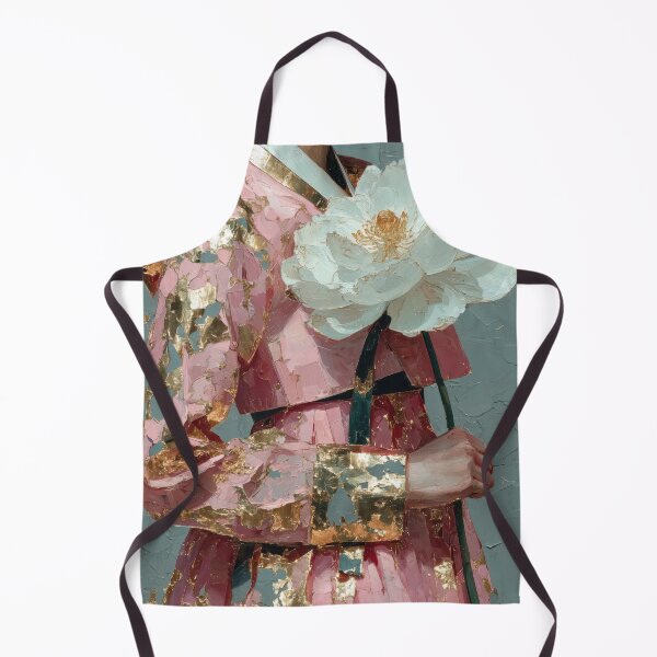 Item preview, Elegant Hanbok Girl with Golden Peony Blossom designed and sold by colorful-white.