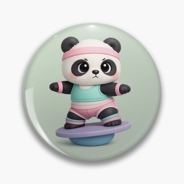 Item preview, Cute Panda Balance Board Gym Buddy | Kawaii 3D CGI Workout Animal designed and sold by Moons Studio.
