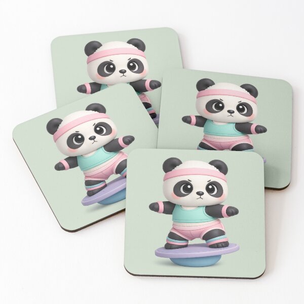 Item preview, Cute Panda Balance Board Gym Buddy | Kawaii 3D CGI Workout Animal designed and sold by Moons Studio.