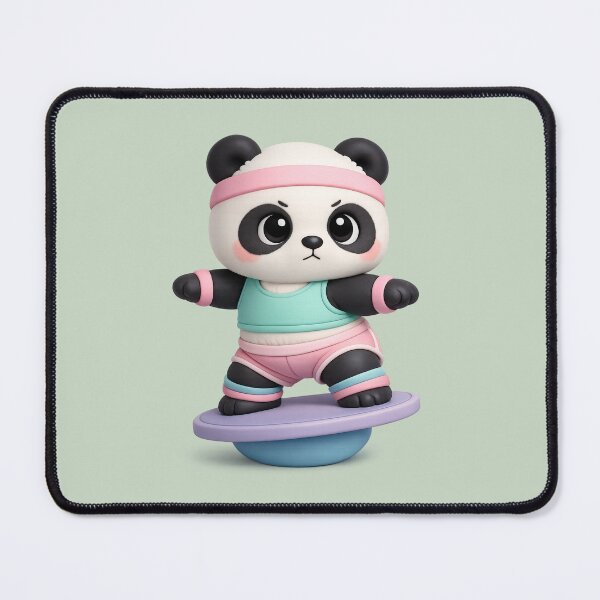 Item preview, Cute Panda Balance Board Gym Buddy | Kawaii 3D CGI Workout Animal designed and sold by Moons Studio.