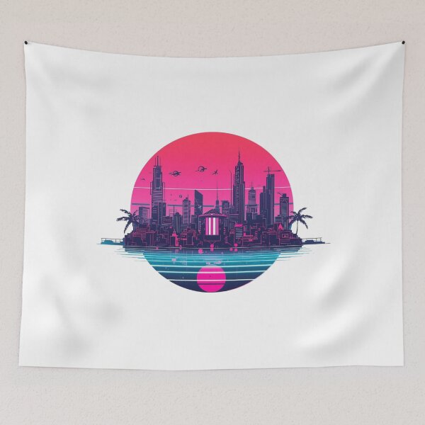Item preview,  Neon Cyberpunk City – Futuristic Night Illustration designed and sold by catcurio.