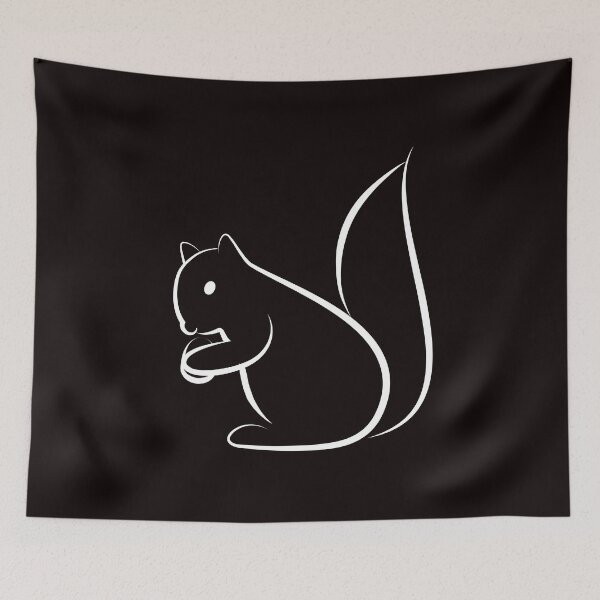 Item preview, Line Art Squirrel Illustration - Very Dark Background designed and sold by OG-Graphics.