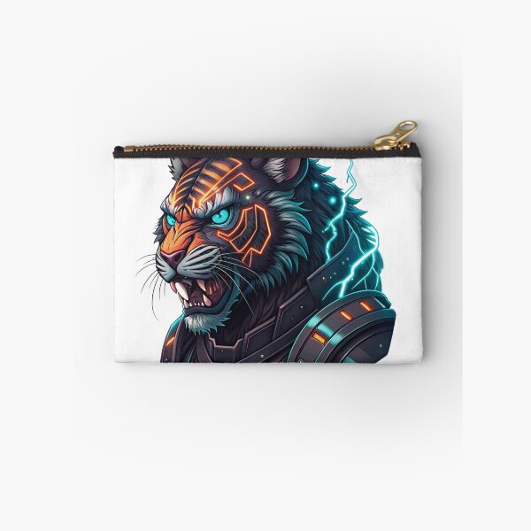 Item preview, Cyberpunk Tiger Sticker – Neon Futuristic Beast Design designed and sold by Erik Visnievskij.