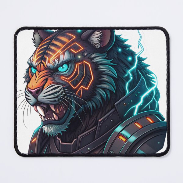 Item preview, Cyberpunk Tiger Sticker – Neon Futuristic Beast Design designed and sold by Erik Visnievskij.