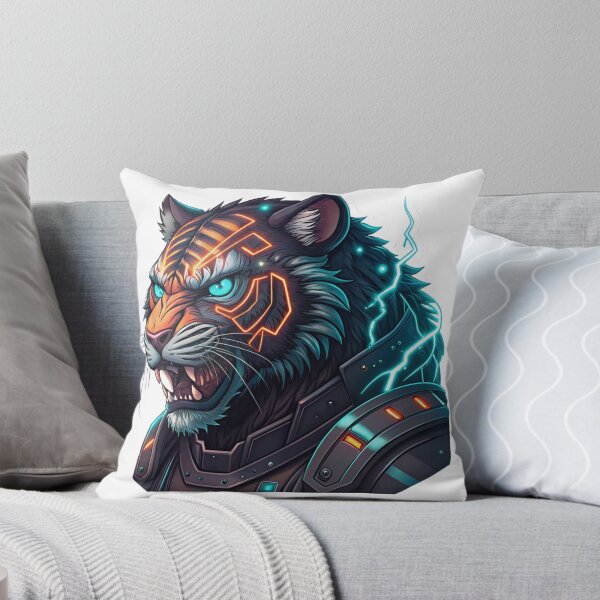 Item preview, Cyberpunk Tiger Sticker – Neon Futuristic Beast Design designed and sold by Erik Visnievskij.