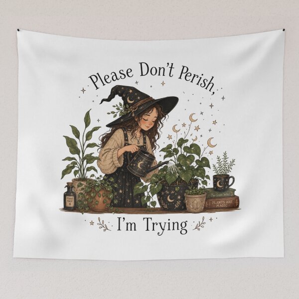 Item preview, Funny Witch Plant Please Don't Perish Art designed and sold by InkNovaLab.