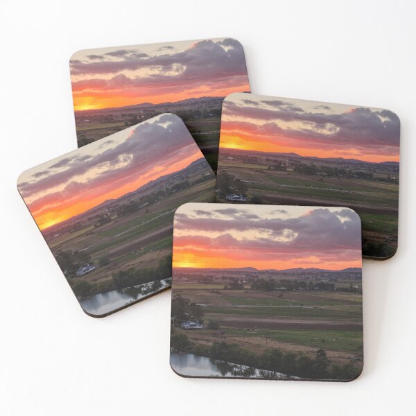 Item preview, Aerial view of a sunset over farmland in Morpeth designed and sold by Justin Mckinney.